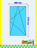 PVC window 86 x 147 cm, tilt & turn, white &ndash; IN STOCK