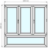 VENTANA PVC TERMOPANEL FIJA 40X180CM