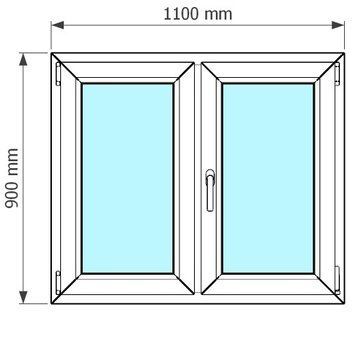 Ventana de pvc oscilobatiente 110 x 90 cm sin persiana Blanca