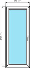 Puerta balconera oscilobatiente de PVC 80 x 200 cm. Blanca