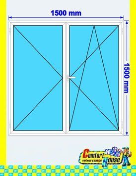 Ventana de pvc oscilobatiente 150 x 150 cm sin persiana Blanca