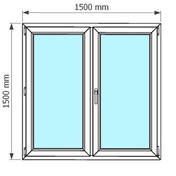 Ventana de pvc oscilobatiente 150 x 150 cm sin persiana Blanca
