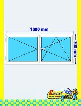 Ventana de pvc oscilobatiente 160 x 70 cm sin persiana Blanca