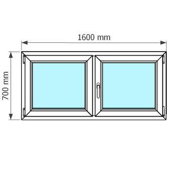 Ventana de pvc oscilobatiente 160 x 70 cm sin persiana Blanca