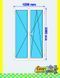 Tilt-and-turn PVC balcony door 120x200 cm, white, without roller shutter