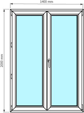 Puerta balconera oscilobatiente de PVC 140 x 200 cm. Blanca