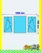 PVC window: 2 tilt-and-turn casements + fixed pane 150x80 cm, white, without roller shutter
