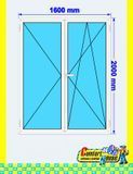 Tilt-and-turn PVC balcony door 160x200 cm, white, without roller shutter