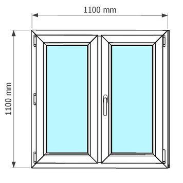 Ventana de pvc oscilobatiente 110 x 110 cm sin persiana Blanca