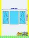 PVC window: 2 tilt-and-turn casements + fixed pane 170x100 cm, white, without roller shutter