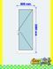 PVC door 80x200 cm, white, with lock