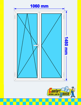 Ventana PVC 106 x 148 cm, 2 hojas, blanca &ndash; EN STOCK