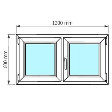Ventana de pvc oscilobatiente 120 x 60 cm sin persiana Blanca