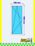 Tilt-and-turn PVC balcony door 78x186 cm, white &ndash; in stock