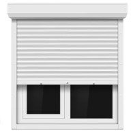 Puerta balconera con persiana oscilobatiente de PVC 80 x 200 cm. Blanca