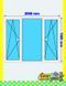 Ventana de pvc 200 x 160 cm 2 hojas oscilobatiente + 1 fijo sin persiana Blanca