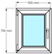 PVC window, 50 x 70 cm, 1 casement (tilt-and-turn) leaf. White, without blinds.