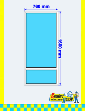 Ventana fija de PVC 76 x 166 cm con travesa&ntilde;o, blanca &ndash; EN STOCK
