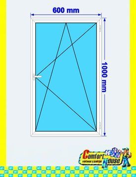 Ventana de pvc 60 x 100 cm 1 hoja oscilobatiente. Blanca, sin persiana