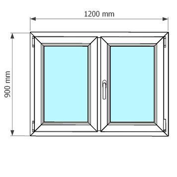 Ventana de pvc oscilobatiente 120 x 90 cm sin persiana Blanca