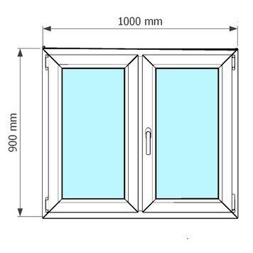 Ventana de pvc oscilobatiente 100 x 90 cm sin persiana Blanca
