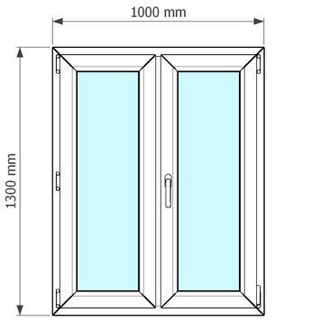 Ventana de pvc oscilobatiente 100 x 130 cm sin persiana Blanca