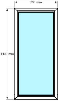 Ventana de pvc oscilobatiente 70 x 140 cm fija sin persiana Blanca