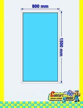 Fixed PVC window 80x150 cm, white, without roller shutter