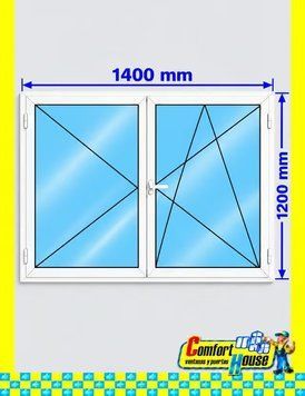 Ventana de pvc oscilobatiente 140 x 120 cm sin persiana Blanca