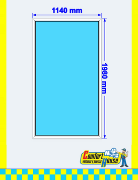 Ventana fija de PVC 114 x 198 cm, blanca &ndash; EN STOCK