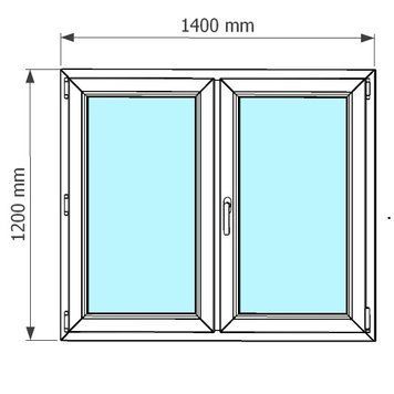 Ventana de pvc oscilobatiente 140 x 120 cm sin persiana Blanca