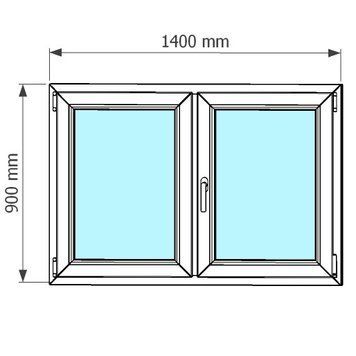 Ventana de pvc oscilobatiente 140 x 90 cm sin persiana Blanca