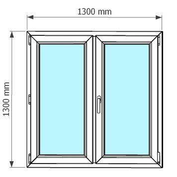 Ventana de pvc oscilobatiente 130 x 130 cm sin persiana Blanca