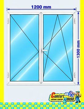 Ventana de pvc oscilobatiente 120 x 130 cm sin persiana Blanca