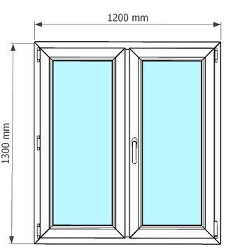 Ventana de pvc oscilobatiente 120 x 130 cm sin persiana Blanca