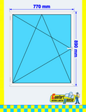 PVC window 77 x 89 cm, tilt & turn, white &ndash; IN STOCK
