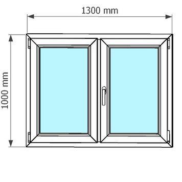 Ventana de pvc oscilobatiente 130 x 100 cm sin persiana Blanca
