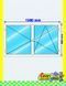 Double-casement tilt-and-turn PVC window 150x80 cm, white, without roller shutter