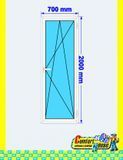 PVC white oscillobattent balcony door, 70 x 200 cm.