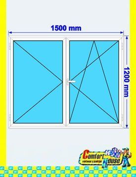 Ventana de pvc oscilobatiente 150 x 120 cm sin persiana Blanca