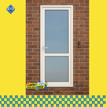 Tilt-and-turn PVC balcony door, white/anthracite, without roller shutter