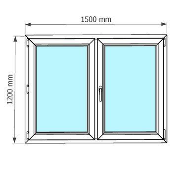 Ventana de pvc oscilobatiente 150 x 120 cm sin persiana Blanca